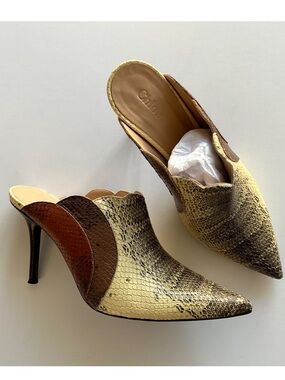 Chloè Snakeskin Mule Heels Size EU 38 Excellent Condition